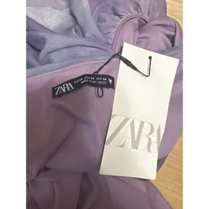 NEW Zara Purple Lilac Tie Dye One Shoulder Sleeveless Ruched Midi Slip Dress XS thumbnail 5