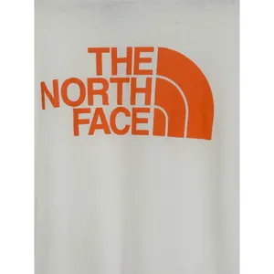 The North Face Graphic Tee Womens M Cream Orange Logo Short Sleeve Hiking Casual thumbnail 3