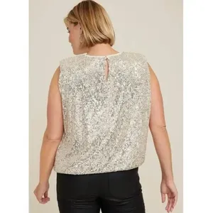 Maurices‎ Edgely™ Sequin Padded Shoulder Top 1X NWT thumbnail 5