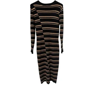 Arna York Collection Marly STR Sweater Dress Black Biscuit‎ Striped Midi Size 16 thumbnail 2