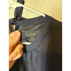 J. Crew Womens Navy Blue Sleeveless Dress Tie Back Career Casual thumbnail 3