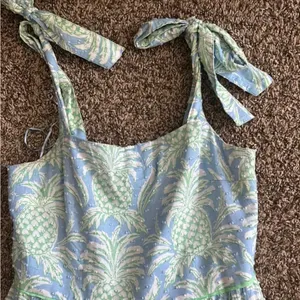Crown & Ivy Blue and Green Leaf Print Dress thumbnail 3