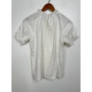 Hill House Home The Ruffle Top White Cotton Puff Sleeve Victorian Blouse Small thumbnail 3