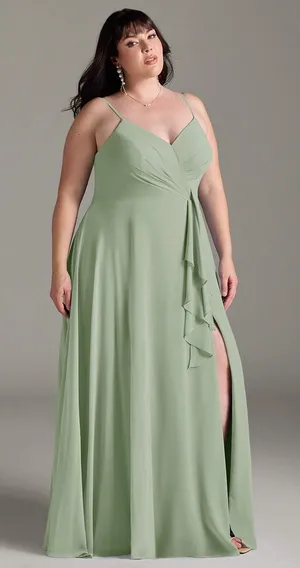 Azazie Akita A-Line Chiffon Dress Size 10 thumbnail 1