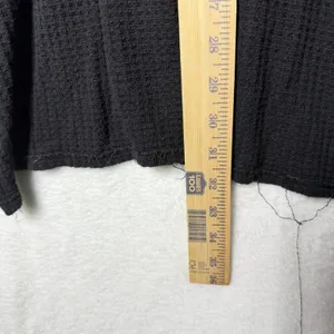 We The Free Free People Black Tunic Top Waffle Knit Thermal Long Sleeve size L thumbnail 7