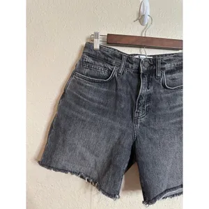 Reformation High Waisted Cut-off Denim Shorts Washed Black Womans 24 thumbnail 7