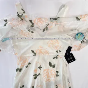NWT Lulus The Very Thought of‎ You White Pink Floral Ruffle Maxi Dress MEDIUM thumbnail 8