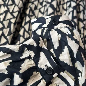 Zara New Long Print Collar Dress Black thumbnail 16