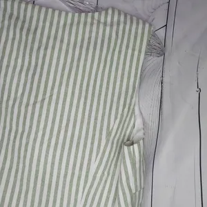 Cider Green And White Striped Women's Cropped Preppy Coastal Corporate Vest NWT thumbnail 6