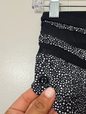 Lululemon Go With The Flow High Waist Freckle Flower Bikini Bottom Black White thumbnail 4