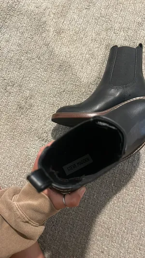 Steve Madden Black Boots Leather thumbnail 3