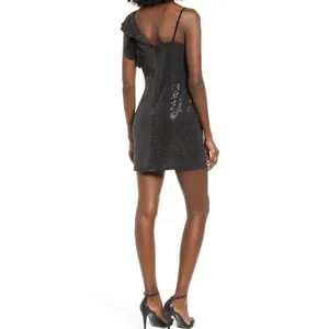 Lush Metallic Dot One-Shoulder Body-Con Dress thumbnail 5