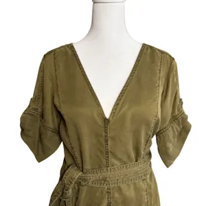 Pilcro and the Letterpress Utility Dress Womens Small‎ Olive Green Lyocell Mini thumbnail 4