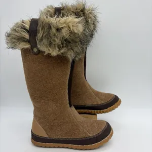 Sorel Womens 5 Boots Cozy Joan Tall Felt Faux Fur Tan Warm Pull On NL1884-286 thumbnail 2