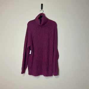 Free People Big City Turtleneck Sweater In Mulberry‎ Garnet Size Medium NWT thumbnail 10