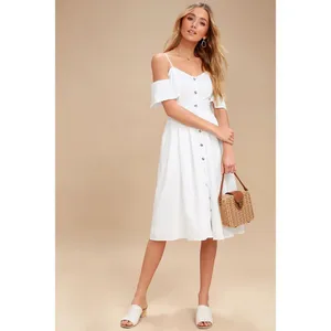 Lulu’s I've Got Love White Off-the-Shoulder Midi Dress size medium thumbnail 3