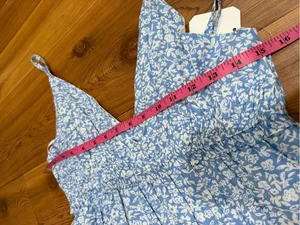 Altar'd State Aubrey Floral Mini Dress NWT Blue White Smocked Tiered XL thumbnail 12
