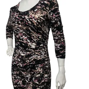 Calvin Klein Dress Sz 2 Black Multicolor Paint Splatter Artsy Graphic‎ Casual thumbnail 3