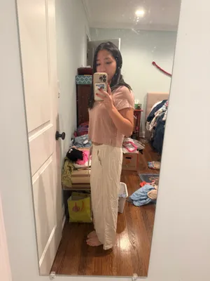 Hollister Cream Linen Pants Size S thumbnail 5