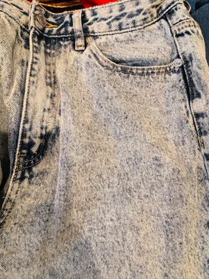 White Fox Straight Leg Denim Jeans Washed Blue M High Rise Waisted thumbnail 5