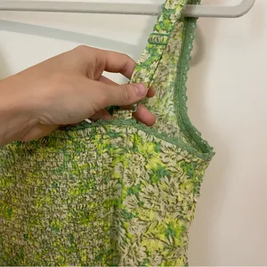 NWT American Eagle Tie Front Green Floral Tank size Medium thumbnail 8