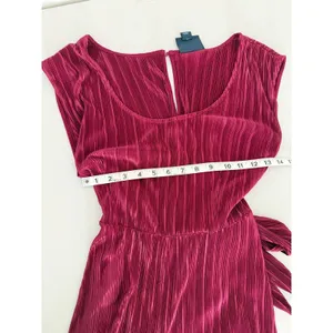 Anthropologie Maeve Burgundy Purple-Pink Ribbed Sonata Wide-leg Jumpsuit 6 thumbnail 5