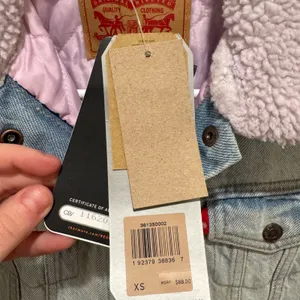 NEW Levis Ex-Boyfriend Trucker Jacket Size XS‎ Blue Lavender Sherpa Denim 36135 thumbnail 7