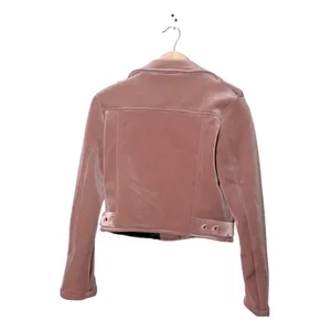 Bershka‎ pink velvet biker jacket Small thumbnail 2