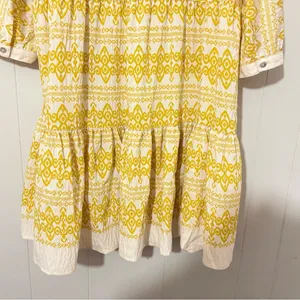 Anthropologie Figueroa Floral Boho Woven Dress Yellow 3/4 Sleeve NWT Size XL thumbnail 10