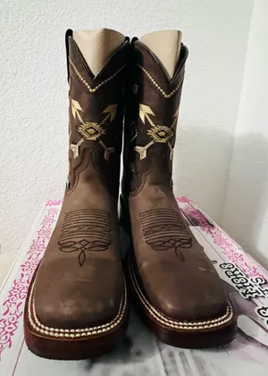 Toro Moro Square Toe Boots Brown Size 9 thumbnail 1