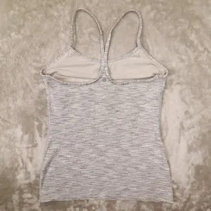 Women's Heather Gray Power Y Tank Top size 10 Yoga Gym thumbnail 5