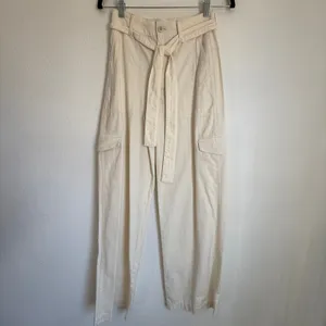 NWT Madewell Sz 23 Griff Superwide-Leg‎ Cargo Utility Pants Ivory Cream NO076 thumbnail 3