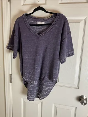 We The Free FP Thermal V-Neck High Low Acid Wash Tee XS thumbnail 2