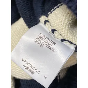 Brandy Melville Blue Cream Stripe Collared Long Sleeve Henley Sweater Top Size M thumbnail 4