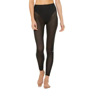 Alo High-Waist Airlift Energize Legging Black Sheer Mesh Cut-Outs Cutouts Tights thumbnail 4