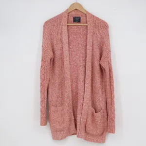 Abercrombie & Fitch Marled Orange Open Front Cardigan Sweater XS Patch Pockets thumbnail 2