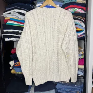 Vintage by Ralph Lauren Hand Cable Knit Fisherman Crewneck Sweater Sz Large thumbnail 2