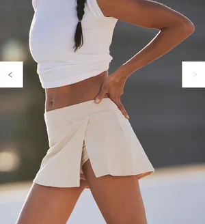 FP Movement by Free People Cream Athletic Skort with Side Slit thumbnail 3