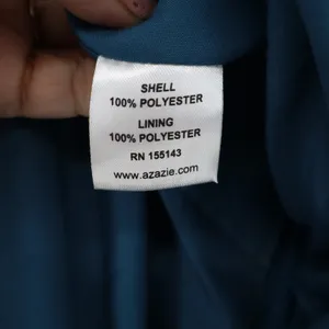 Azazie Peacock Blue Lace Chiffon Fit & Flare Bridesmaid Dress Size A0 Sleeveless thumbnail 3