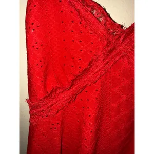 Red Eyelet Lace Halter Babydoll Camisole Top Bohemian V-Neck S Festival Coquette thumbnail 2
