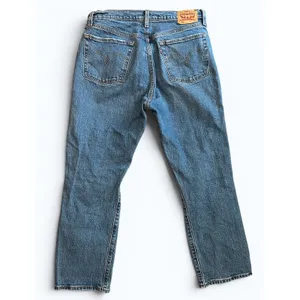 Levi's 501 Jeans Women's 31x26 Blue Distressed High Rise Cropped Button Fly thumbnail 2