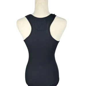 Active Basic Tank Top Womens Small‎ Black Ribbed Racerback Scoop Neck Stretch thumbnail 4