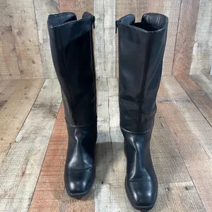 Frye & Co Lillian Black Knee High Riding Boots 7.5 Wide Calf Vegan thumbnail 8