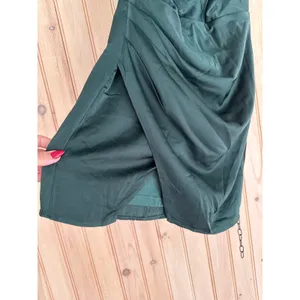 NWT Lulus Magnificent Magic Emerald Green Satin Asymmetrical Mini Dress Party XS thumbnail 4