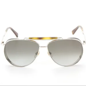 Mcm 119s "Shiny Gold/Khaki 739" Aviator Style Sunglases With Case Nwt thumbnail 9