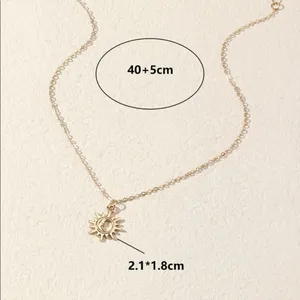 🌙Adorable Sleeping Half Moon Mystical Gypsy Bohemian Sun Charm gold necklace🌞 thumbnail 5