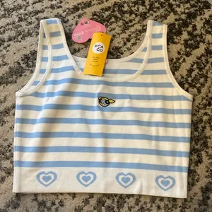 Caco x Powerpuff Girls Blue Striped Tank Top size M thumbnail 1
