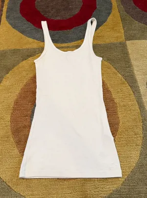 Gilly Hicks Sydney White Ribbed Tank Top Slim Fit Y2K Style Size Small thumbnail 1