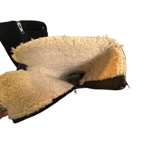 UGG Australia Boots Womens 8 Black Suede‎ Shearling Lined Buckle Moto Lug Sole thumbnail 10