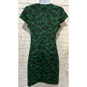 Boden Womens Green Floral Scoop Neck Short Sleeve Pull over Sheath Dress Size 4 thumbnail 4